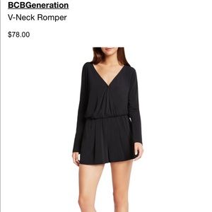 BCBGeneration black v neck long sleeve romper